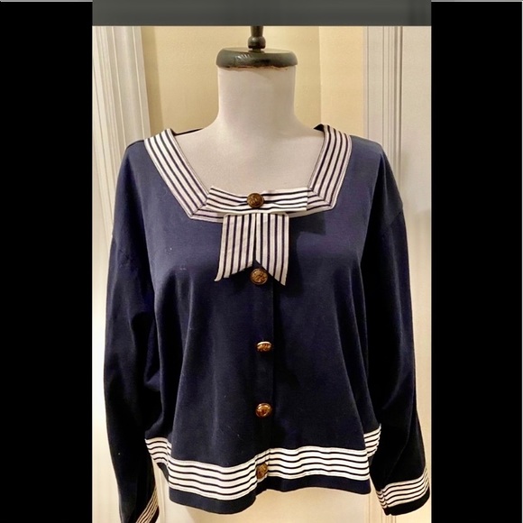 Vintage Navy Wave Sailor Button Up Cardigan Blazer - Picture 12 of 15